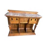 MARBLE TOP CARVED STAND