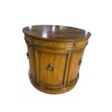 CHERRY ROUND COMMODE END TABLE