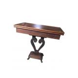 WALNUT VICTORIAN FLIP TOP GAME TABLE