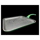 LARGE GREEN SQUARE LE CREUSET FLAT IRON SKILLET
