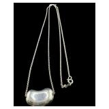 TIFFANY & CO PERETTI STERLING SILVER BEAN NECKLACE