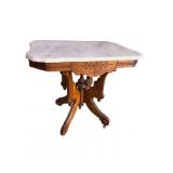 LARGE WALNUT VICTORIAN MARBLE TOP TABLE