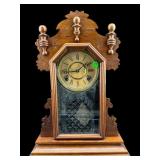 ANTIQUE WALNUT TALL KITCHEN CLOCK