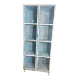LARGE 2 DOOR DISTRESSED METAL INDUSTRIAL CABINET