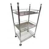 CHROME GLASS 2 TIER STAND