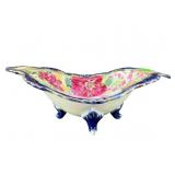 HAND PAINTED FLORAL AND GOLD FOOTED SAUCE BOWL