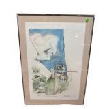 ABSTRACT DRAWING SIGNED ON BOTTOM RIGHT