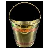 BRASS AND COPPER BUCKET WITH HANDLE