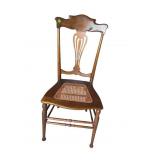 MAHOGANY EDWARDIAN CANE BOTTOM CHAIR