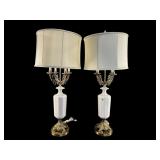 2 HOLLYWOOD REGENCY ORNATE TABLE LAMPS