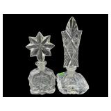 ART DECO CZECH CUT GLASS PERFUME BOTTLE WITH