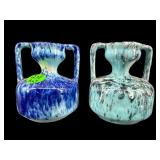 PR OF SMALL DRIP POTTERY ITALIAN BUD VASES