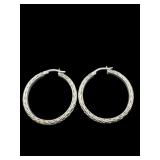 DESIGNER AK STERLING SILVER HOOP EARRINGS