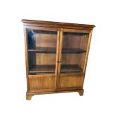 WALNUT FINISH 2 DOOR BOOKCASE
