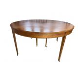 BIGGS MAHOGANY INLAID 60 INCH ROUND DINING TABLE