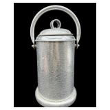 LARGE ALUMINUM WINE BUCKET WITH POTTERY INSERT
