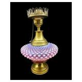 FENTON CRANBERRY HOBNAIL OPALESCENT SMALL TABLE