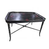 EBONIZED FAUX BAMBOO CROSS STRETCHER BASE