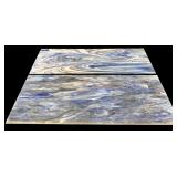 2 PIECES OF BLUE AND WHITE SLAG GLASS