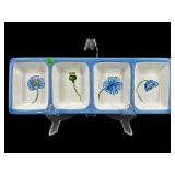 PAINTED FLOWERS 4 PART CHINESE PORCELAIN SERVING