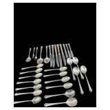 30 PCS OF HEIRLOOM STERLING DAMASK ROSE FLATWARE