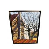 BARN SCENE OIL ON CANVAS