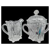 L.G WRIGHT PANELED THISTLE SUGAR & CREAMER