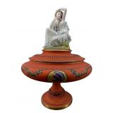 ANTIQUE PORCELAIN FIGURAL COMPOTE
