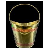 BRASS AND COPPER BUCKET WITH HANDLE