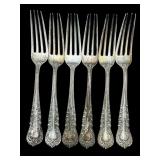 6 PC LOT OF STERLING SILVER DINNER FORKS