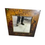 ANTIQUE PAINT DECORATED HANGING MIRROR