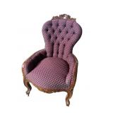 WALNUT VICTORIAN TUFTED CHAIR