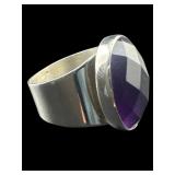DESIGNER JAY KING STERLING AMETHYST RING