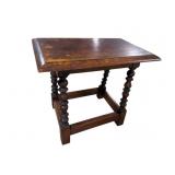 WALNUT STRETCHER BASE SMALL TABLE