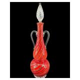 VINTAGE MURANO ART GLASS SWIRL GOURD VASE WITH