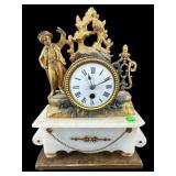 ANTIQUE FIGURAL ONYX CLOCK