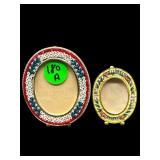 LOT OF 2 MICROMOSAIC MINIATURE EASEL BACK PICTURE