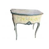 ITALIAN PAINT DECORATED LIFT TOP VANITY