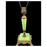 1930S JADITE ELECTRIC TABLE LAMP WITH URN FINIAL