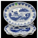 LOT OF 3 SMALL CHINESE PORCELAIN CANTON PLATTERS