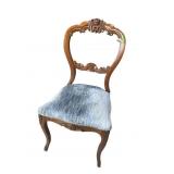 WALNUT VICTORIAN CARVED BALLOON BACK CHAIR