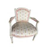 SMALL PAINT DECORATED LOUIS XVI STYLE CHAIR