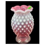 1950ï¿½S FENTON CRANBERRY OPALESCENT HOBNAIL BUD
