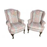 2 QUALITY QUEEN ANNE WINGBACK CHAIRS