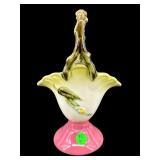 HULL POTTERY WOODLAND HANDLED BASKET