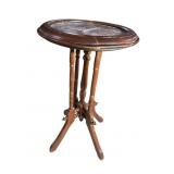 WALNUT VICTORIAN ROUND PICTURE FRAME TOP PLANT