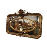 LARGE ORNATE GOLD CAMEO OVER THE MANTLE MIRROR