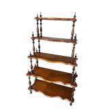 WALNUT VICTORIAN GRADUATED WHAT-NOT SHELF