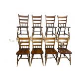 8 MAPLE HALF SPINEL DINING CHAIRS