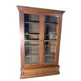LARGE WALNUT 2 DOOR BOOKCASE